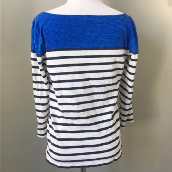 J Crew color block stripe 3/4 sleeve top -sz S - Picture 3 of 4